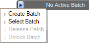 Batch menu from the Dashboard