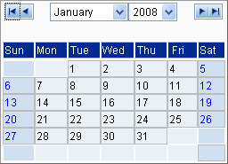 Calendar Dialog Box